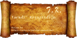 Tarkó Krisztián névjegykártya